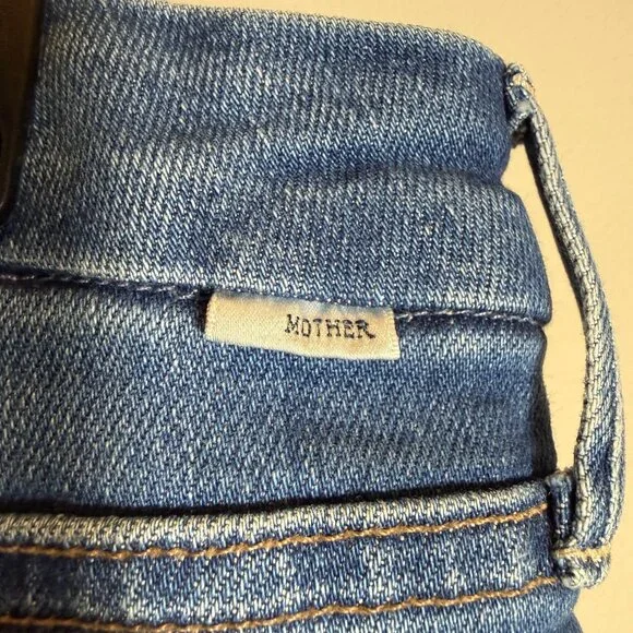 Mother The Roller Fray Wide Leg Denim Jeans Women's 32 Work Hard Play Hard NWT